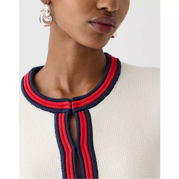 NWT J Crew Emilie Sweater Lady Jacket w/ Contrast Trim Sz. Large - Picture 3 of 8